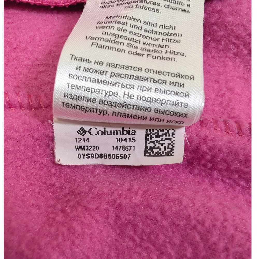 Columbia Medium Pink Fleece Full Zip Cozy Jacket w/ Zipper Pockets & Cinch Waist - Picture 12 of 15